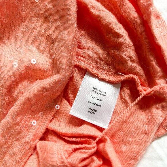 NWOT Talbots Coral Sequin Scoop Neck Sleeveless Tank Top Women’s Size XS - Picture 6 of 6